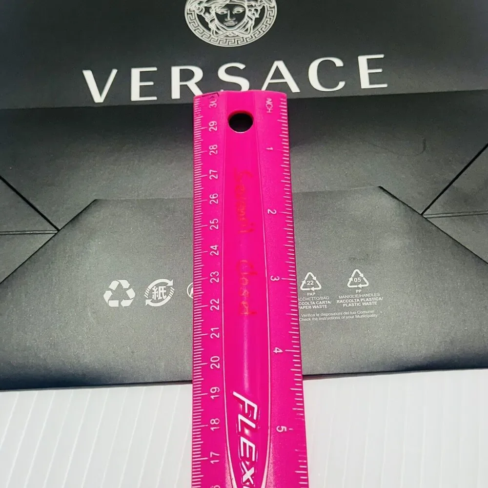 Versace 12”x9.5”x4.25” Authentic Black Shopping Paper Bag Gift Tote Small